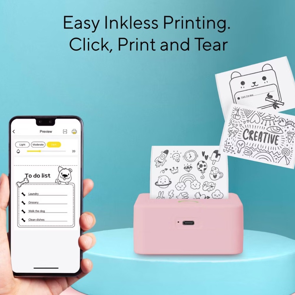 Pink Mini Printer - Picture 4 of 4
